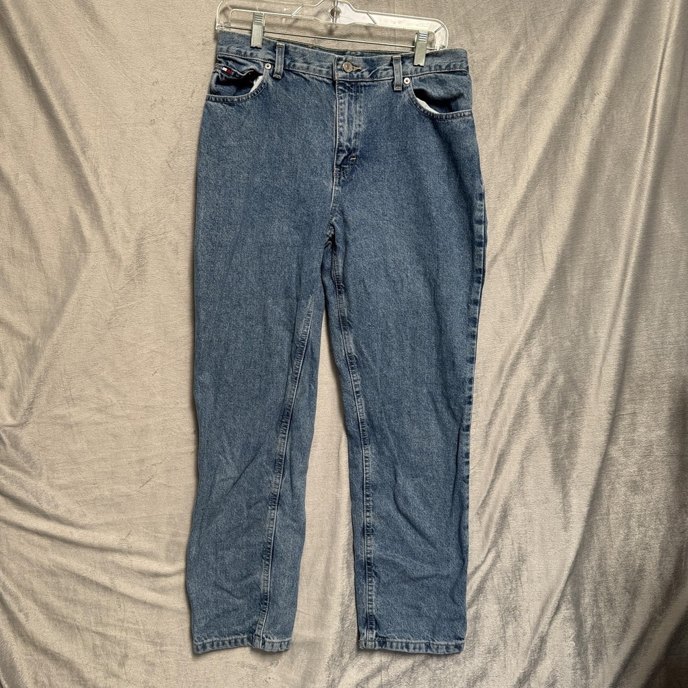 Tommy Hilfiger‎ Jeans Womens 8 Blue High Rise Tapered Leg Denim Mom Fit Casual